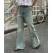  джинсы Denim Denim брюки кромка лента высокий талия flair Denim женский 