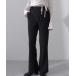  слаксы брюки solid цвет задний резина высокий талия flare pants женский 