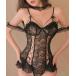 3-1A44 корсет способ off shoru оборка тросик Ran Jerry черный белый baby doll 
