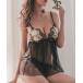  бюстгальтер шорты комплект цветок стежок цветочный узор baby doll culu416