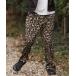  брюки mp13372-Soft Touch Leopard Pattern Wide Straight Pants широкий распорка брюки мужской 