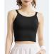  женский черный p длина двойной ремешок ребра вязаный йога одежда tops пилатес спорт женский 