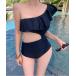  купальный костюм женский оборка one плечо One-piece купальный костюм [ body type покрытие ] женский 