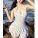  купальный костюм топ на бретелях точка рисунок оборка Layered gya The - One-piece купальный костюм женский 