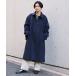 [FREAK'S STORE] пальто с отложным воротником свободный темно-синий женский 