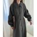 [LAUIR] пальто с отложным воротником - темно-серый женский 