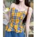  топ в клетку бюстье короткий топ 