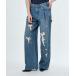  джинсы Denim Denim брюки [Lee x BELPER x M]PAINT PAINTER BUGGY PANTS женский 