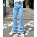  джинсы Denim Denim брюки [HELLO.SANFRANCISCO] кромка оборка flair Denim женский 