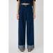  джинсы Denim Denim брюки [ выставить соответствует ]BELTED WIDE STRAIGHT женский 