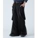  слаксы [VELNUS]Draped loose silhouette suspenders double tuck sheer layered