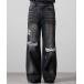  джинсы [CLEL]Veiled Damage Denim /ve il do повреждение Denim мужской женский 