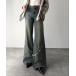 джинсы Denim Denim брюки [mily bilet] Vintage Like . ножек .. Denim! Western Like бахрома повреждение flair джинсы женский 
