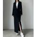  выставить Short tailored jacket + передний разрез узкая юбка SET женский 