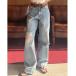  широкий брюки джинсы Denim Denim брюки [ низкий рост / высота рост размер иметь ] повреждение Denim широкий распорка брюки женский 