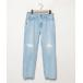 [upperhights] повреждение обработка Denim брюки 24 голубой женский 
