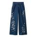  джинсы Denim Denim брюки цветок вышивка Denim брюки женский 