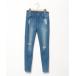 [JEANASIS] повреждение обработка Denim брюки - темно-синий женский 