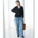  джинсы Denim Denim брюки [UNFILO DENIM] водоотталкивающий стрейч Roo z широкий Denim женский 