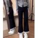  широкий брюки джинсы Denim Denim брюки кромка гонки flair Denim брюки женский 
