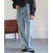 [sakishimatokyo] повреждение обработка Denim брюки L голубой женский 