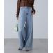  джинсы Denim Denim брюки [4 размер развитие XS-L]. тканый широкий Denim брюки [ низкий рост размер иметь ] женский 