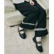  слаксы брюки roll up lace wide pants / roll выше гонки широкий брюки женский 