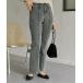 [Thevon] обработка ботинки cut Denim брюки SMALL черный женский 