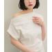 t рубашка [ здоровый ......]2way one shoru French рукав cut and sewn женский 