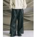  брюки [UNISEX]Artificial Leather Pin-Tuck Wide Pants/a-tifi автомобиль ru кожа булавка tuck широкий брюки [