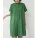 [Green Parks] [chocol raffine robe] короткий рукав туника FREE зеленый женский 