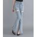  джинсы Denim Denim брюки разрез ввод cut наружный лента flair Denim брюки женский 
