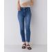 [RED CARD TOKYO] обработка Denim брюки 22 голубой женский 
