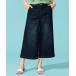 [C17] обработка Denim брюки SMALL темный индиго голубой женский 