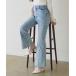  джинсы Denim Denim брюки [S/M размер развитие ] прекрасный ножек стрейч flair Denim женский 