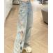 [GLAMOROUS JANE] повреждение обработка Denim брюки M голубой женский 
