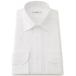  формальный рубашка [ форма устойчивость ][ длинный рукав ][SILVER LINE] широкий цвет рубашка / белый мужской 
