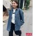 [Levi's] длинный рукав туника MEDIUM голубой женский 