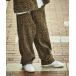  брюки широкий распорка Silhouette общий рисунок принт вельвет легкий брюки [ выставить соответствует ] мужской 