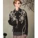  кардиган [UNISEX]Oni-Waffle Flower Embroidery Prime-Over Collared Cardigan/.wa