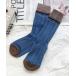  носки [ NOLITA /no Lee ta]sia- полоса носки bai цвет .. носки средний длина ( голубой × мокка ) женский 