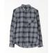 [HARE] в клетку рубашка с длинным рукавом S серый мужской 