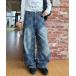  джинсы Denim Denim брюки woshu проверка широкий Denim брюки женский 