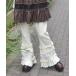  брюки оборка × гонки вафля брюки женский 