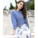 [NOELA] вязаный ансамбль свободный голубой женский 