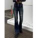  джинсы Denim Denim брюки машина скоба выше высокий талия flair pa серебристый s женский 