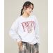  футболка тренировочный [FRUIT OF THE LOOM/ фрукты *ob* The * салон ]RETRO PRINT SWEAT/ Logo Crew / унисекс 