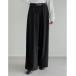  слаксы брюки [ низкий рост / высота рост размер иметь ] tuck ремень петля дизайн широкий брюки женский 