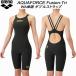  Arena arena женский .. купальный костюм гонки для WA одобрение aqua сила Fusion Try AS5SRC12L BKBK[ возвращенный товар * замена не возможна товар ]