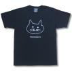 Tシャツ 猫 ネコ 動物 ゆるい猫のイラスト 落書き 脱力系 メンズ レディース 黒
